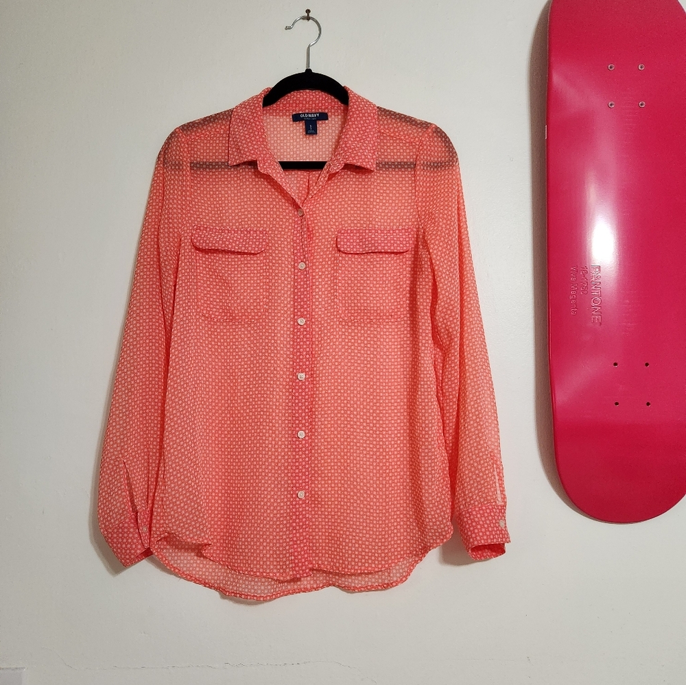 Coral Polka Dot Shirt